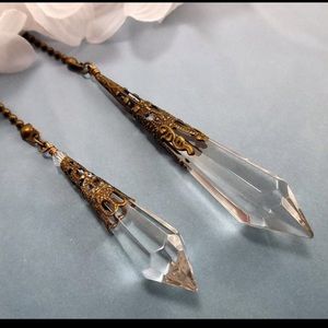 Amber crystal lamp / ceiling fan pulls